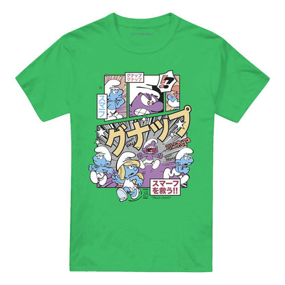 Kelly Green - Front - The Smurfs Unisex Adult Manga T-Shirt