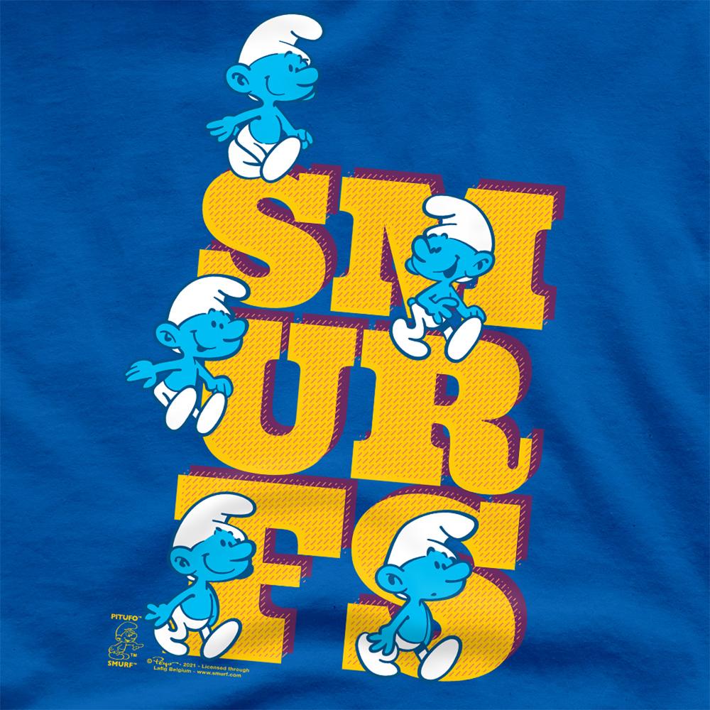 Royal Blue - Side - The Smurfs Unisex Adult Letters T-Shirt