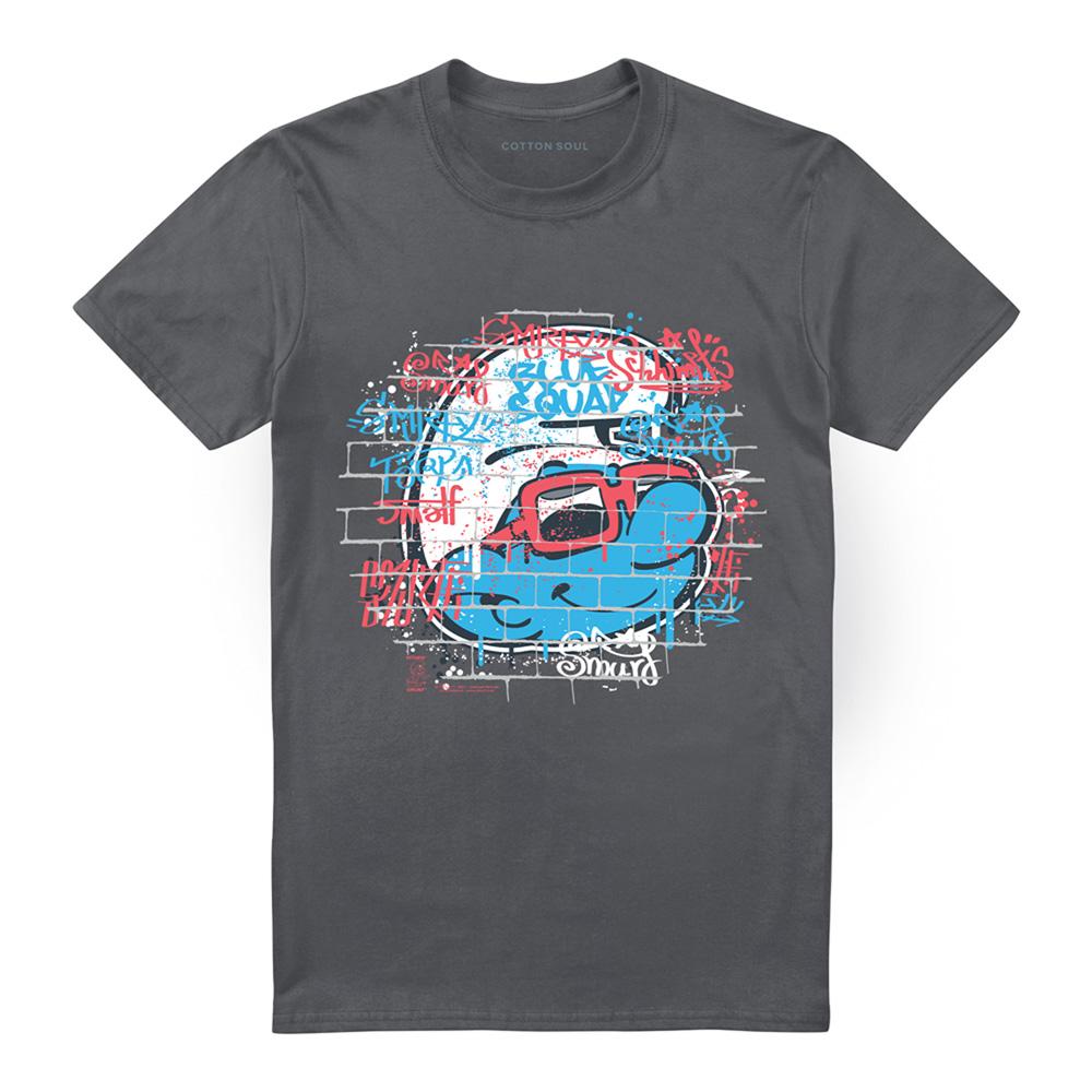 Charcoal - Front - The Smurfs Unisex Adult T-Shirt