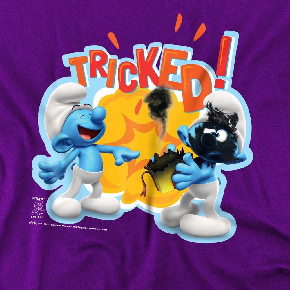 Purple - Side - The Smurfs Unisex Adult Explosion T-Shirt