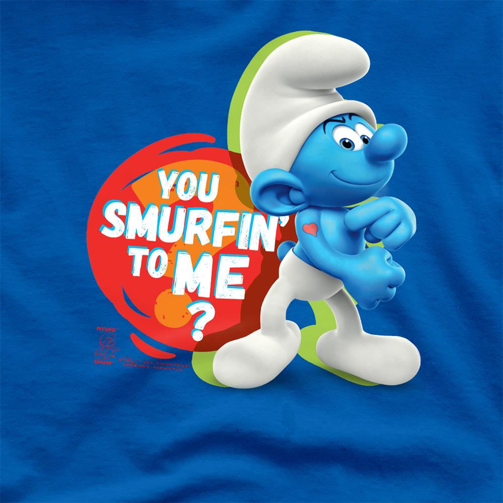 Royal Blue - Side - The Smurfs Unisex Adult You Smurfin´ To Me! Hefty Smurf T-Shirt