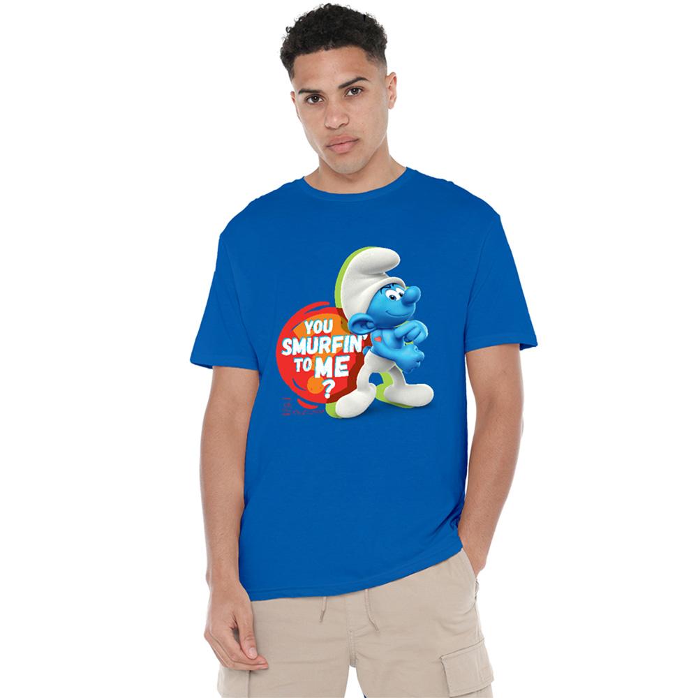 Royal Blue - Lifestyle - The Smurfs Unisex Adult You Smurfin´ To Me! Hefty Smurf T-Shirt