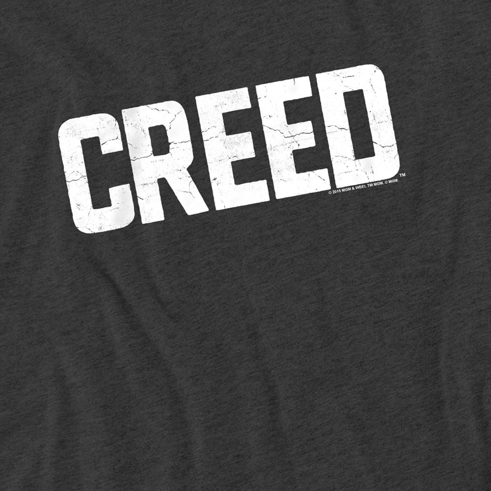 Charcoal - Side - Creed Unisex Adult Cracked Heather Logo T-Shirt