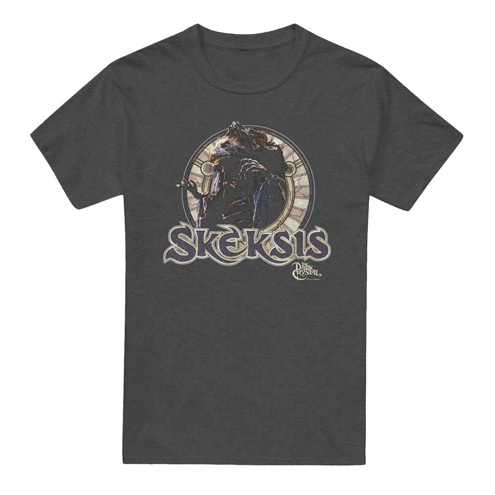 Charcoal - Front - Dark Crystal Unisex Adult Skeksis Heather T-Shirt
