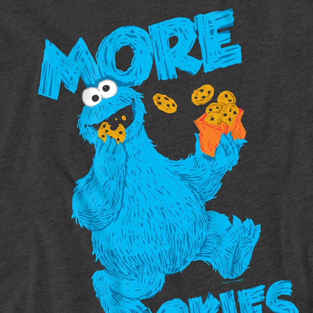 Charcoal - Side - Sesame Street Unisex Adult More Cookies Heather T-Shirt