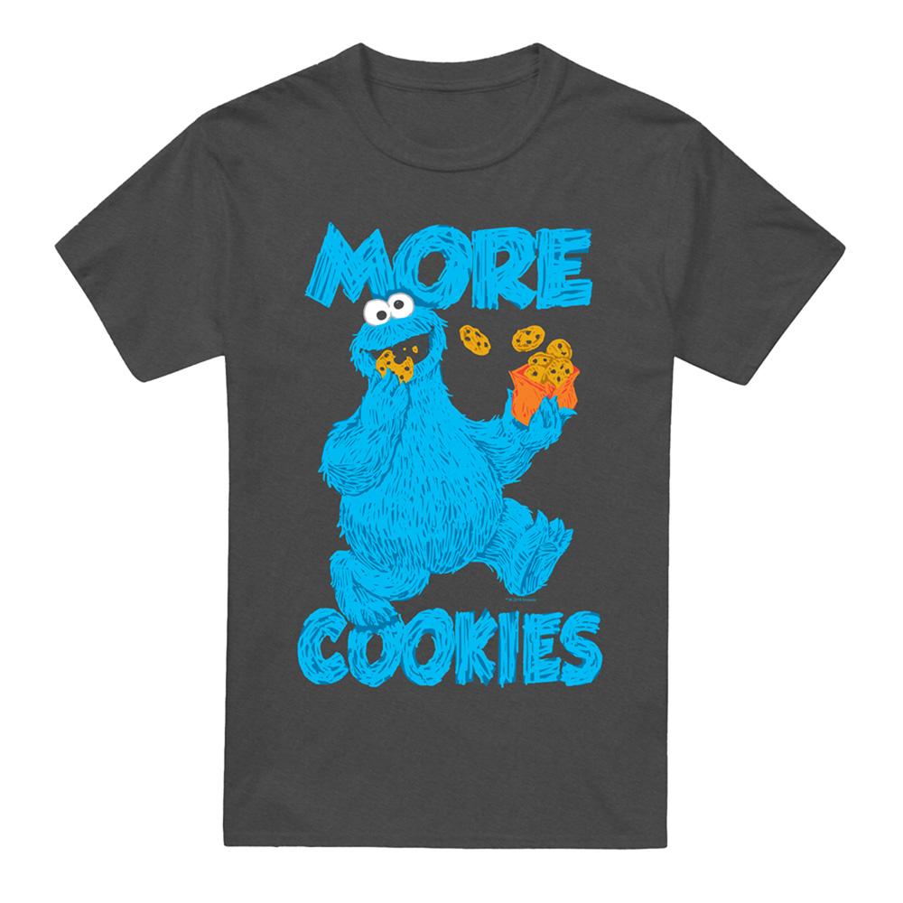 Charcoal - Front - Sesame Street Unisex Adult More Cookies Heather T-Shirt
