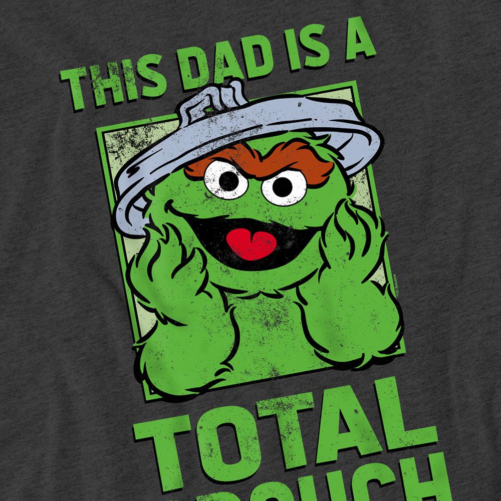 Charcoal - Side - Sesame Street Unisex Adult This Dad Is A Total Oscar The Grouch Heather Fathers Day T-Shirt