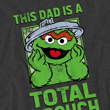 Charcoal - Side - Sesame Street Unisex Adult This Dad Is A Total Oscar The Grouch Heather Fathers Day T-Shirt