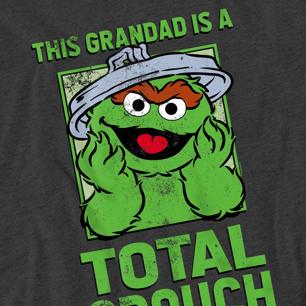 Charcoal - Side - Sesame Street Unisex Adult Grandad Oscar The Grouch Heather Fathers Day T-Shirt