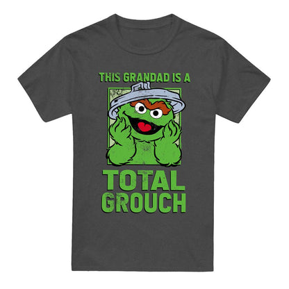 Charcoal - Front - Sesame Street Unisex Adult Grandad Oscar The Grouch Heather Fathers Day T-Shirt
