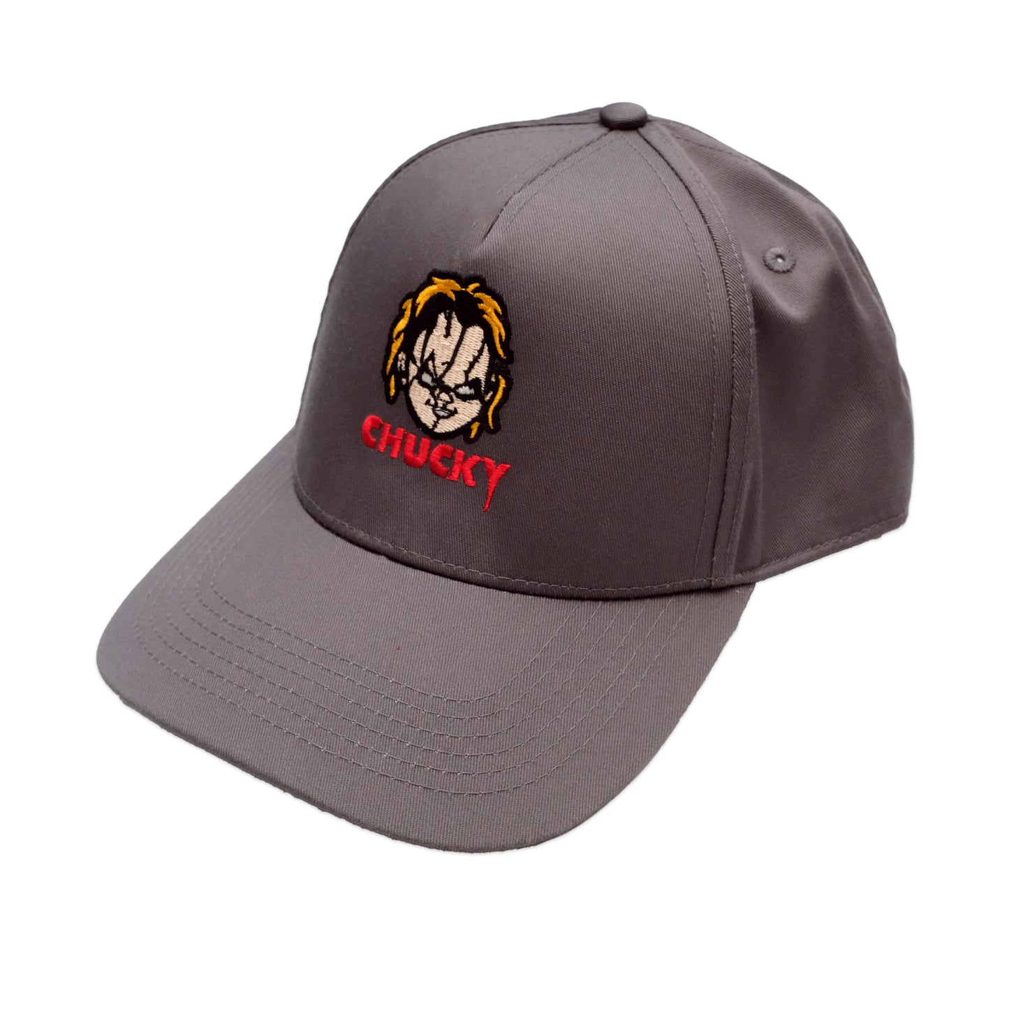 Graphic Grey - Side - Chucky Mens Face Snapback Baseball Cap