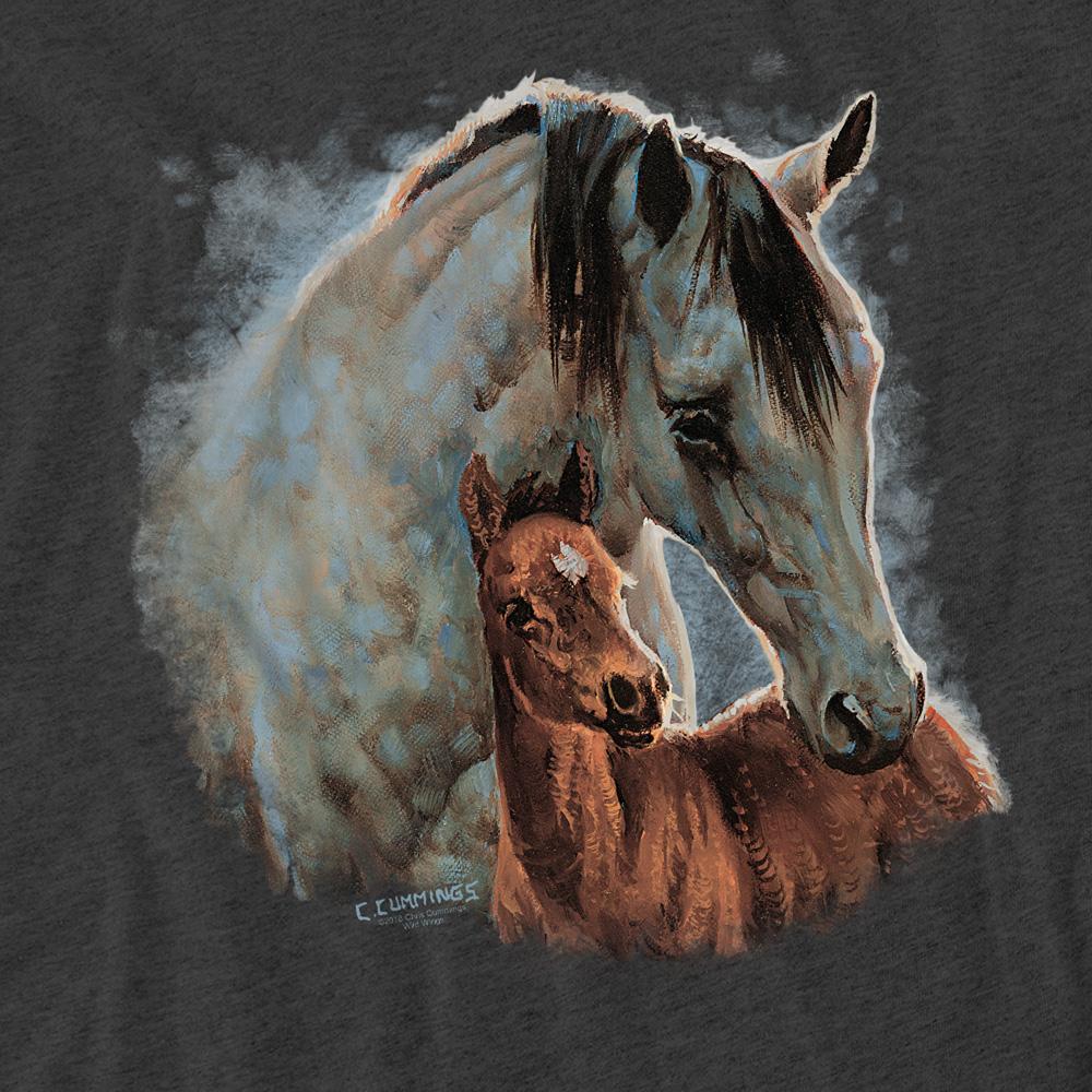 Charcoal - Side - Wild Wings Unisex Adult Horse Heather T-Shirt