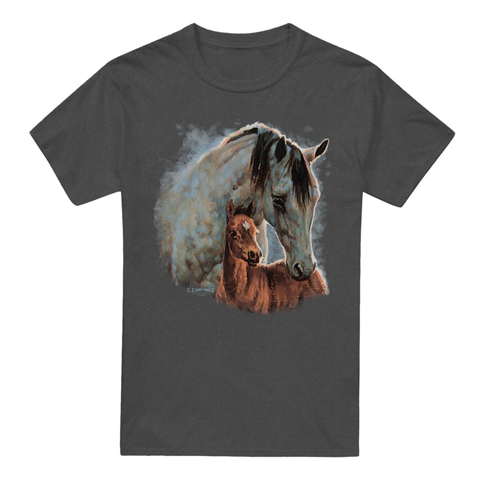 Charcoal - Front - Wild Wings Unisex Adult Horse Heather T-Shirt