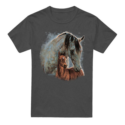 Charcoal - Front - Wild Wings Unisex Adult Horse Heather T-Shirt