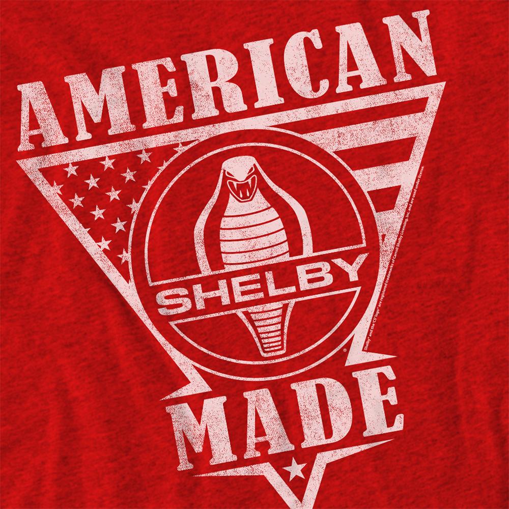 Red - Side - Carroll Shelby Unisex Adult American Made Flag Heather T-Shirt