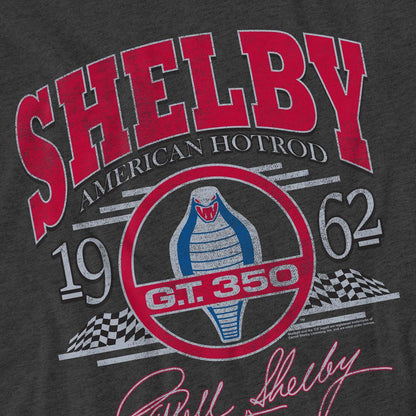 Charcoal - Side - Carroll Shelby Unisex Adult Hotrod Arched Heather T-Shirt