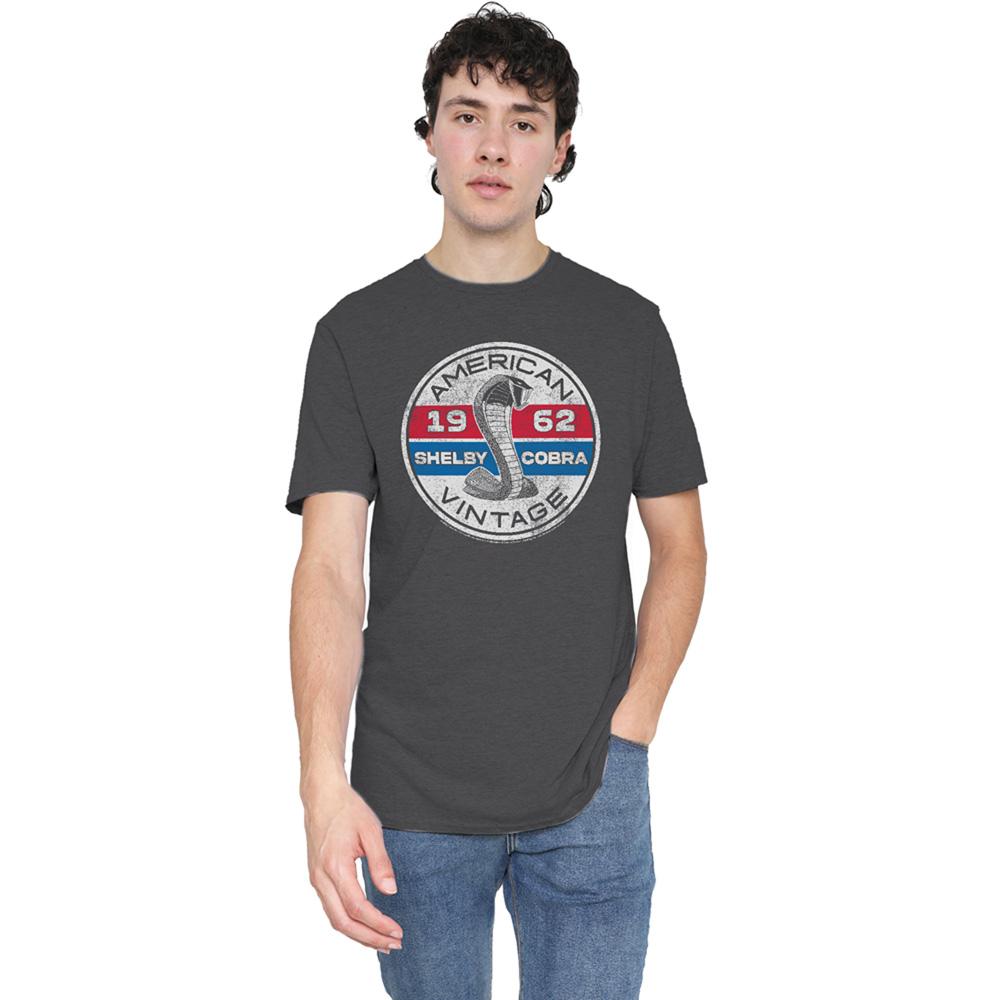 Charcoal - Lifestyle - Carroll Shelby Unisex Adult Vintage Circle Heather T-Shirt
