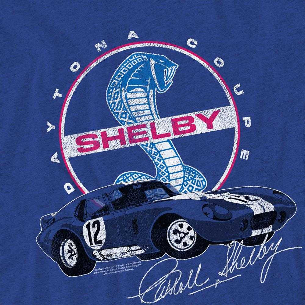 Royal Blue - Side - Carroll Shelby Unisex Adult Daytona Coupe Circle Logo Heather T-Shirt
