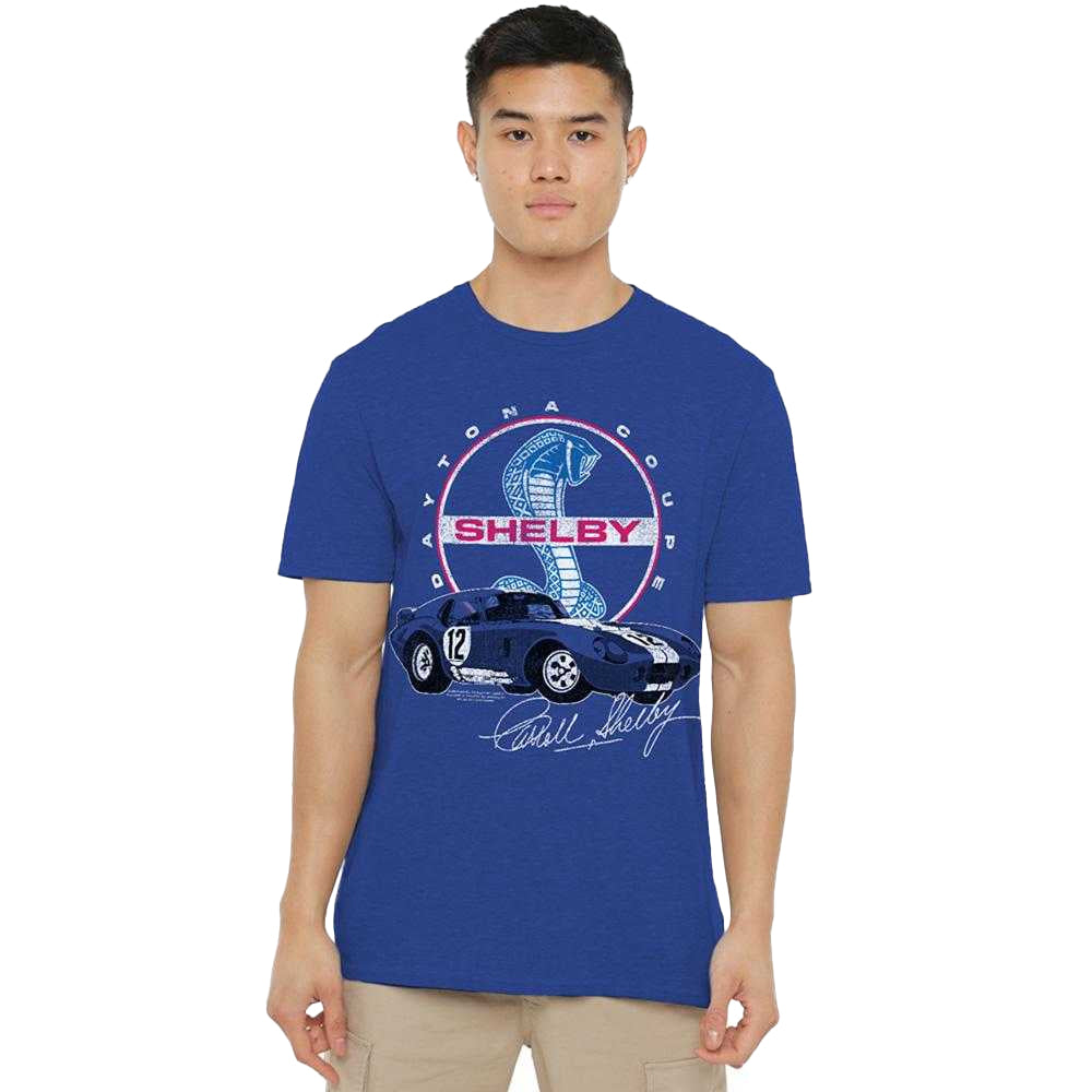 Royal Blue - Lifestyle - Carroll Shelby Unisex Adult Daytona Coupe Circle Logo Heather T-Shirt