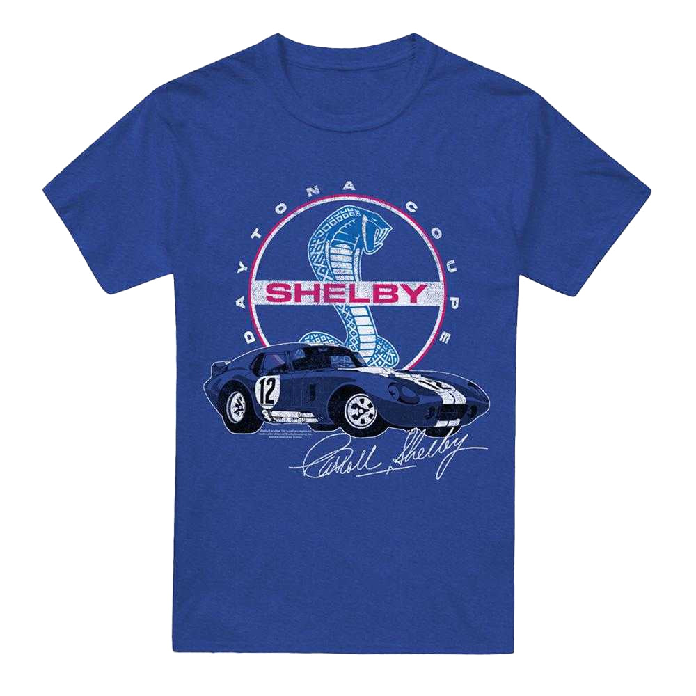 Royal Blue - Front - Carroll Shelby Unisex Adult Daytona Coupe Circle Logo Heather T-Shirt