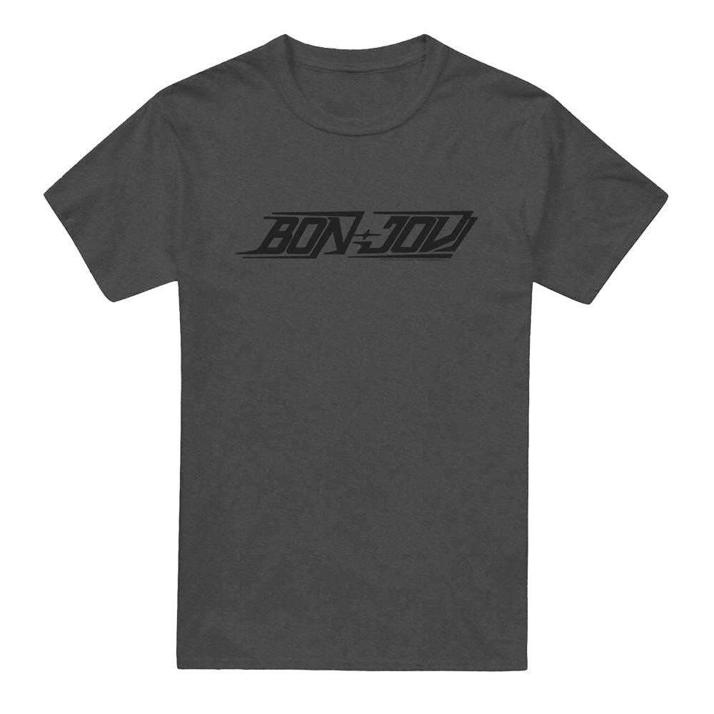 Charcoal - Front - Bon Jovi Unisex Adult New Logo Heather T-Shirt
