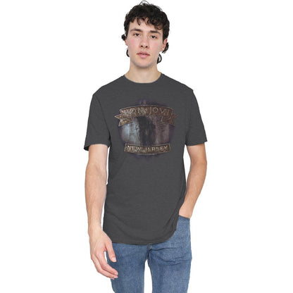 Charcoal - Lifestyle - Bon Jovi Unisex Adult New Jersey Heather T-Shirt