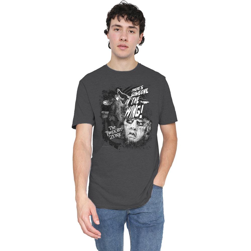 Charcoal - Lifestyle - The Twilight Zone Unisex Adult Someone On The Wing Heather T-Shirt