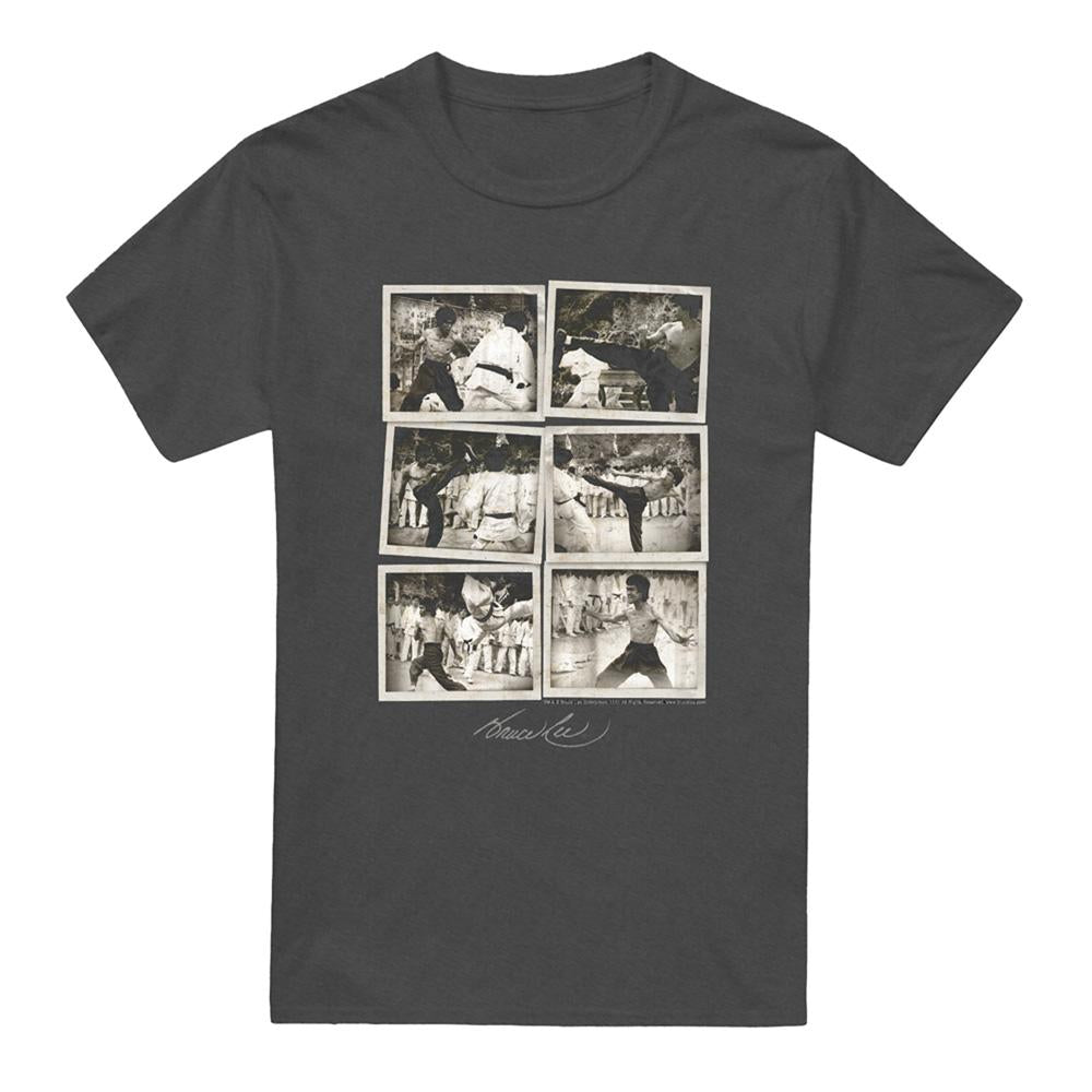 Charcoal - Front - Bruce Lee Unisex Adult Snap Shots Heather T-Shirt
