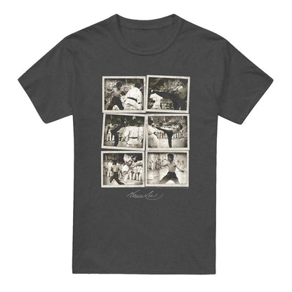 Charcoal - Front - Bruce Lee Unisex Adult Snap Shots Heather T-Shirt