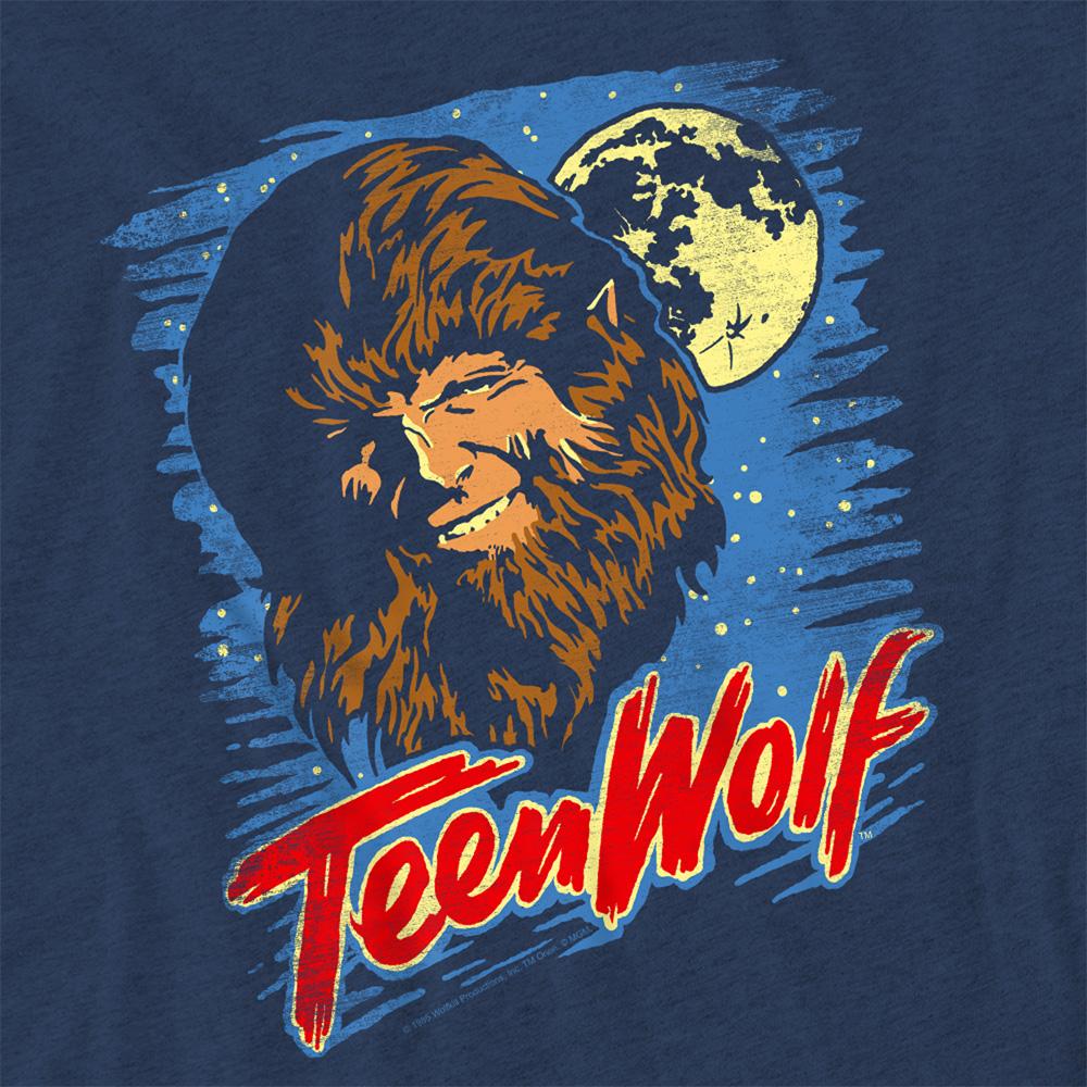 Navy - Side - Teen Wolf Unisex Adult Moon Heather T-Shirt