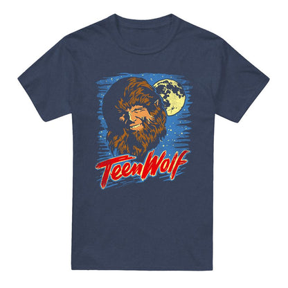 Navy - Front - Teen Wolf Unisex Adult Moon Heather T-Shirt