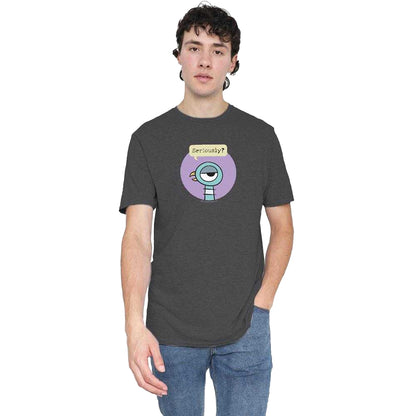 Charcoal - Lifestyle - The Pigeon Unisex Adult Seriously Heather T-Shirt