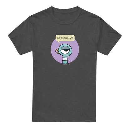 Charcoal - Front - The Pigeon Unisex Adult Seriously Heather T-Shirt