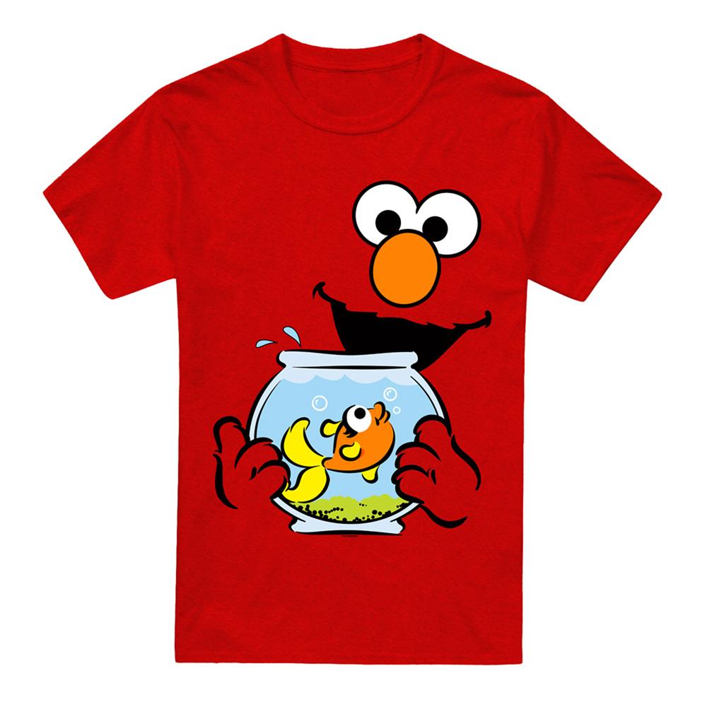 Red - Front - Sesame Street Unisex Adult Elmo & Dorothy Face Heather T-Shirt