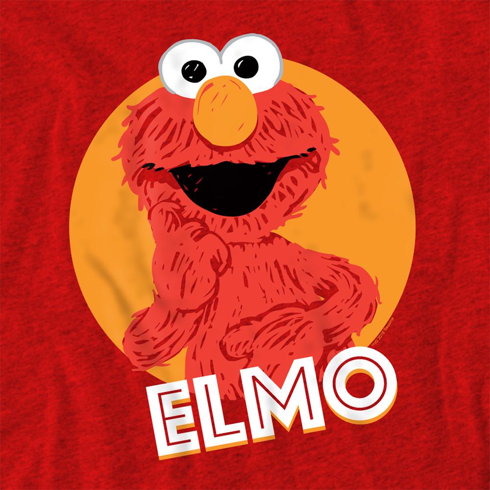 Red - Side - Sesame Street Unisex Adult Elmo Scribble Heather T-Shirt