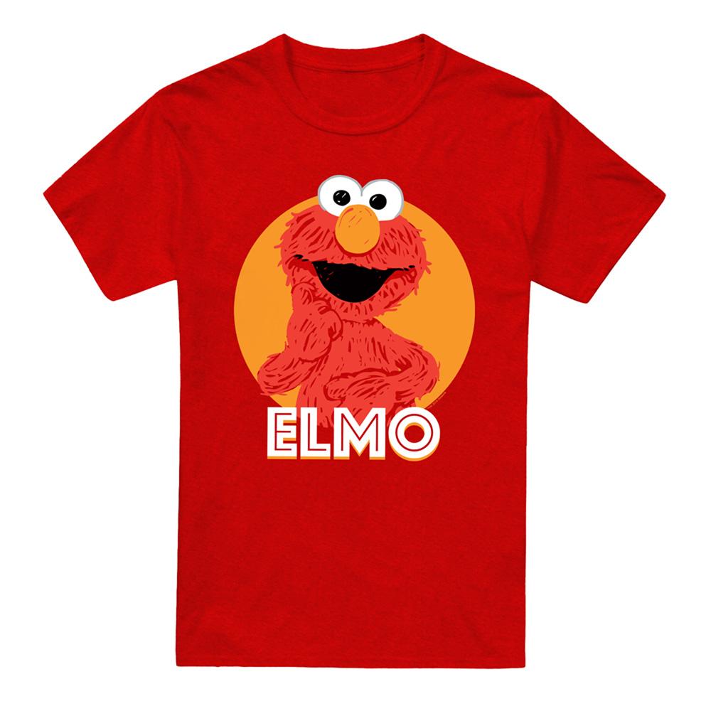 Red - Front - Sesame Street Unisex Adult Elmo Scribble Heather T-Shirt