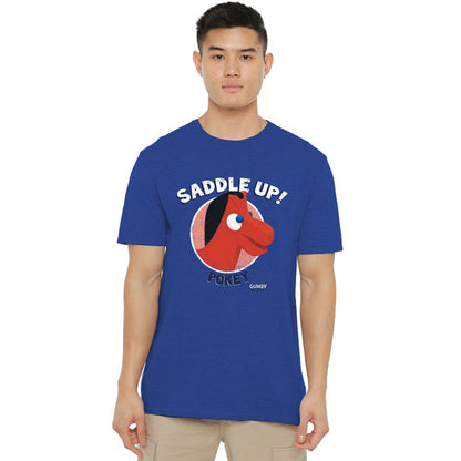 Royal Blue - Back - Gumby Unisex Adult Saddle Up Heather T-Shirt