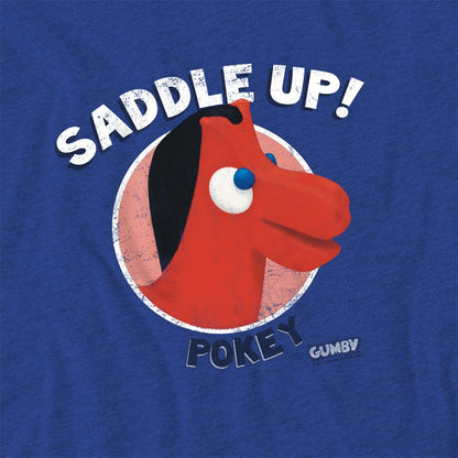Royal Blue - Side - Gumby Unisex Adult Saddle Up Heather T-Shirt