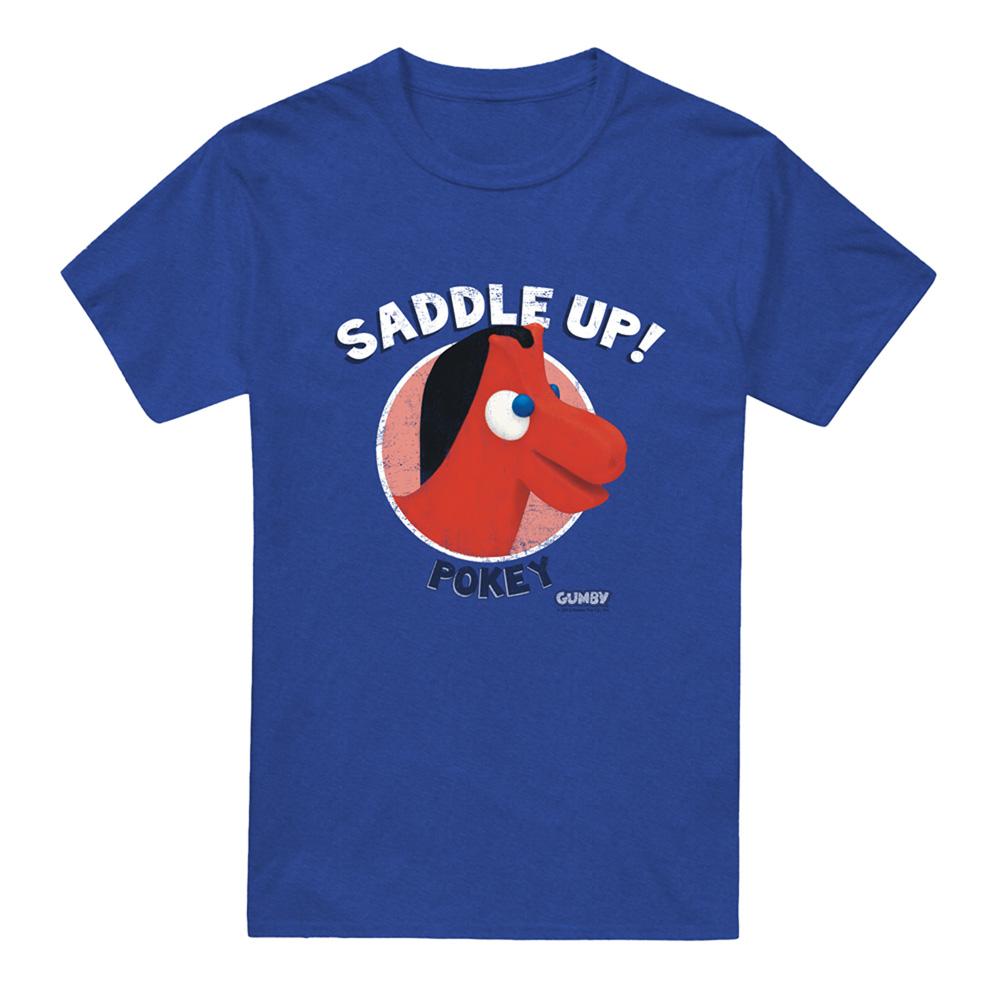 Royal Blue - Front - Gumby Unisex Adult Saddle Up Heather T-Shirt