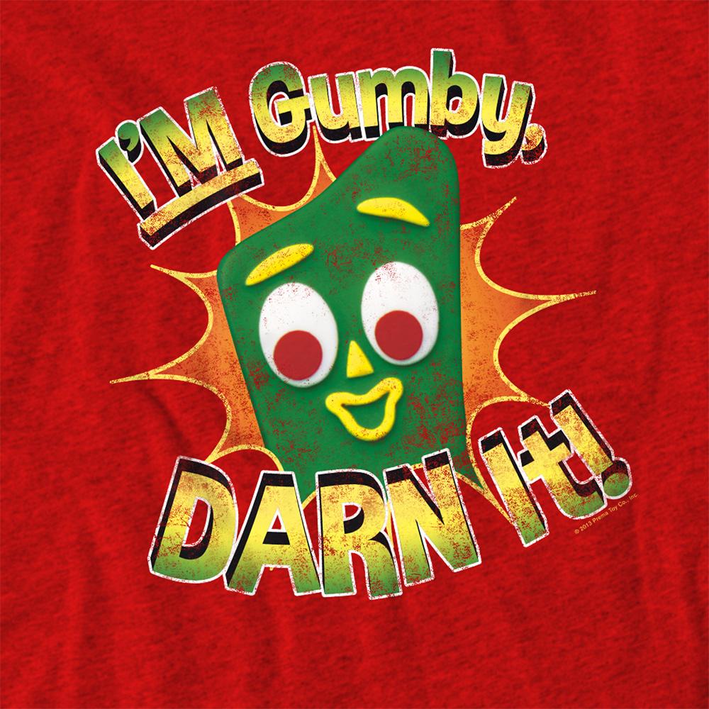 Red - Side - Gumby Unisex Adult Darn It Heather T-Shirt