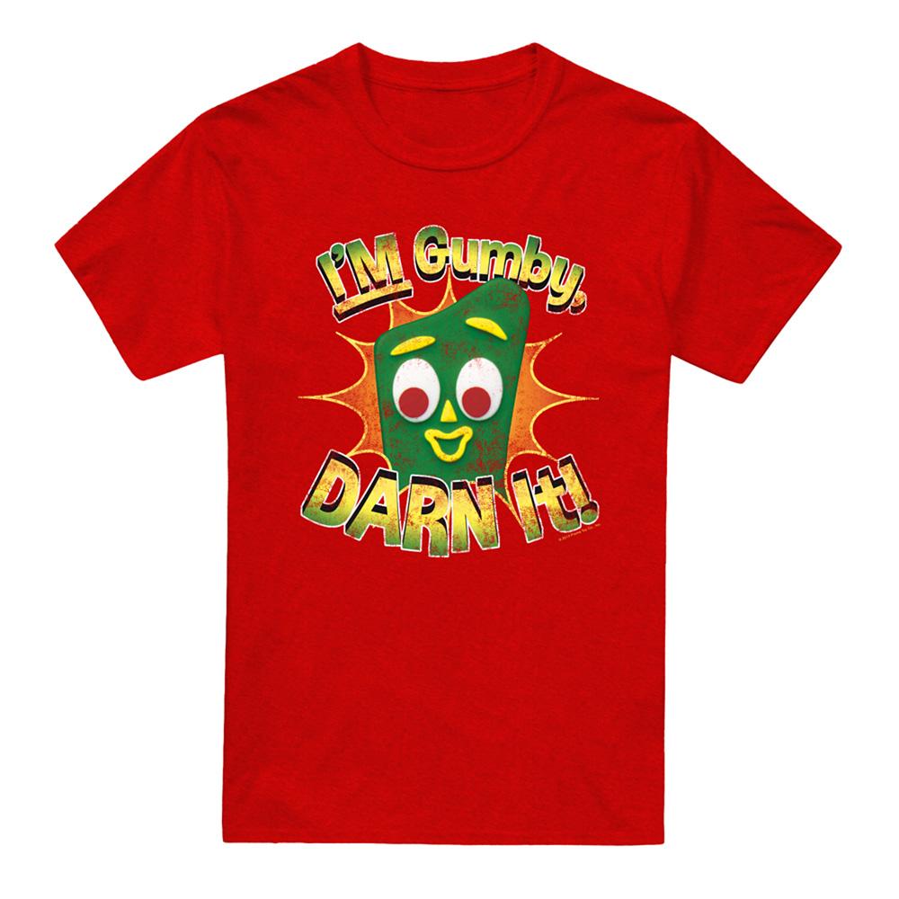 Red - Front - Gumby Unisex Adult Darn It Heather T-Shirt