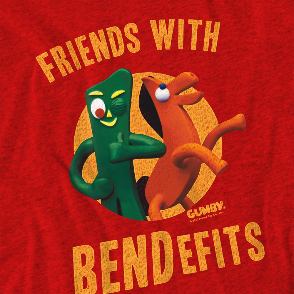 Red - Side - Gumby Unisex Adult Bendefits Heather T-Shirt