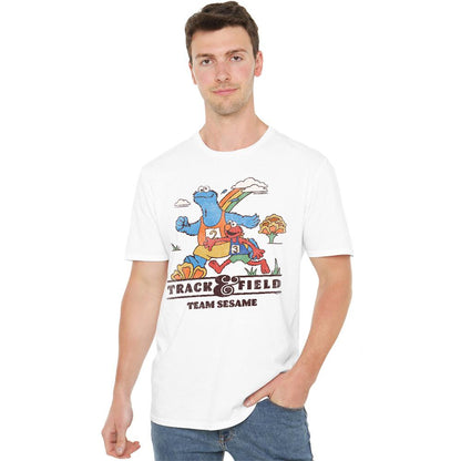 White - Lifestyle - Sesame Street Unisex Adult Track Field T-Shirt