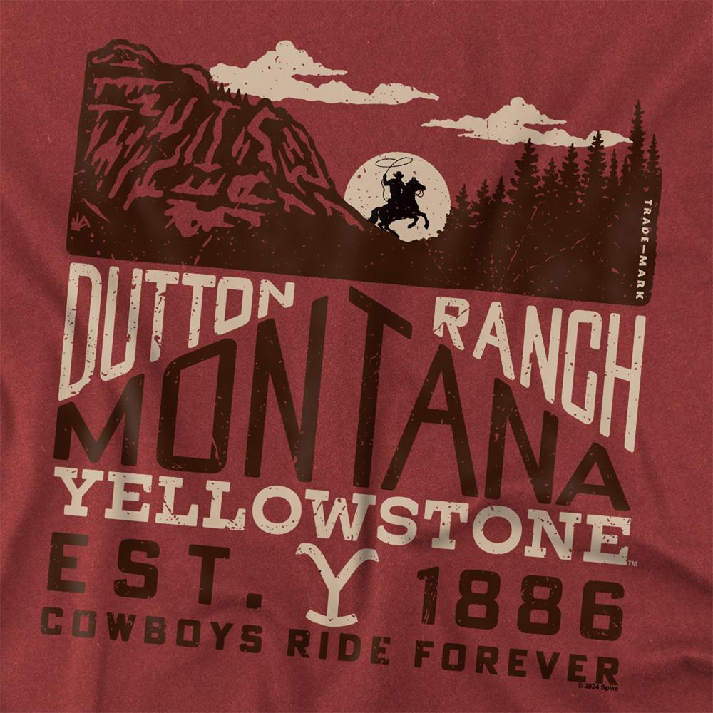 Cardinal - Side - Yellowstone Unisex Adult Montana Ride T-Shirt