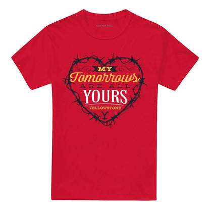 Red - Front - Yellowstone Unisex Adult My Tomorrows Are All Yours Heart T-Shirt