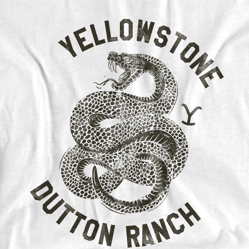 White - Side - Yellowstone Unisex Adult Dutton Ranch Snake T-Shirt