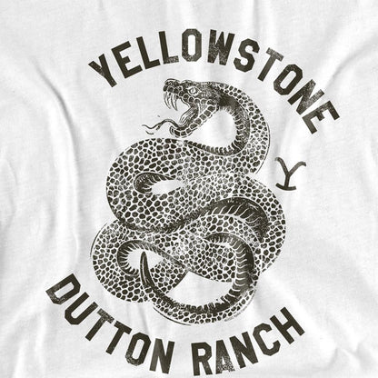White - Side - Yellowstone Unisex Adult Dutton Ranch Snake T-Shirt