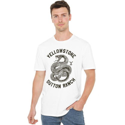 White - Lifestyle - Yellowstone Unisex Adult Dutton Ranch Snake T-Shirt
