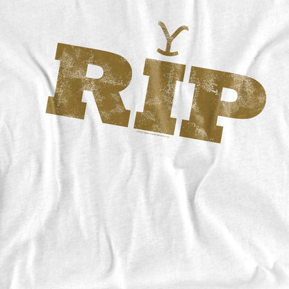 White - Side - Yellowstone Unisex Adult Rip Wheeler Logo T-Shirt