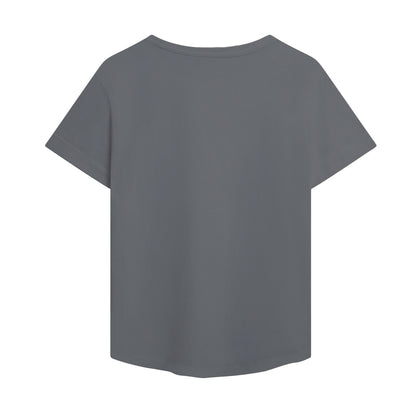 Charcoal - Back - It Womens-Ladies It Comes Back Roll Sleeve T-Shirt